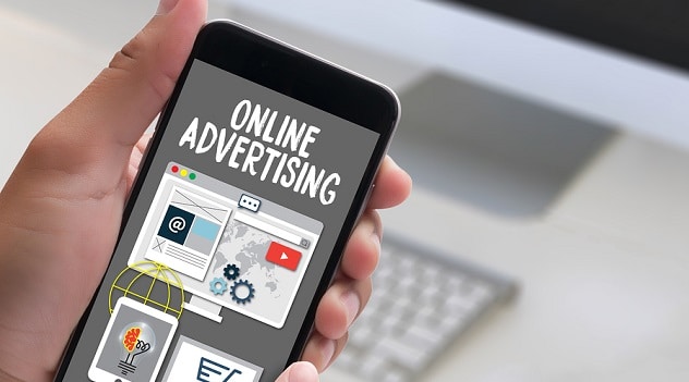 Online Advertising Man Working On Laptop , Online Advertising mobile game
